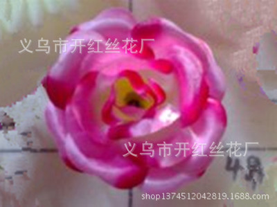 【廠家直銷 批發(fā)兼零售 采購高質(zhì)量高仿真中茶玫瑰花束花片花朵】價(jià)格,廠家,圖片,人造仿真植物,義烏市開紅絲花廠-